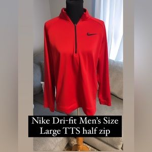 Red dri fit half zip